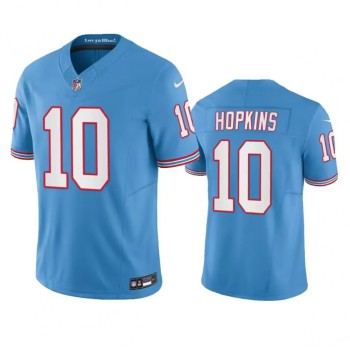 Men's Tennessee Titans #10 DeAndre Hopkins Light Blue 2023 F.U.S.E. Vapor Limited Throwback Stitched Football Jersey Men's Tennessee Titans #10 DeAndre Hopkins Light Blue 2023 F.U.S.E. Vapor Limited Throwback Stitched Football Jersey