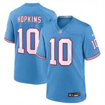 Men's Tennessee Titans #10 DeAndre Hopkins Light Blue Throwback Player Stitched Game Jersey Men's Tennessee Titans #10 DeAndre Hopkins Light Blue Throwback Player Stitched Game Jersey