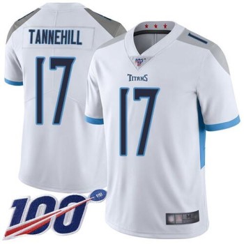 Men's Tennessee Titans #17 Ryan Tannehill 2019 White 100th Season Vapor Untouchable Limited Stitched NFL Jersey Men's Tennessee Titans #17 Ryan Tannehill 2019 White 100th Season Vapor Untouchable Limited Stitched NFL Jersey