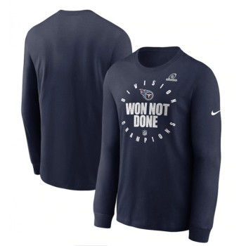 Men's Tennessee Titans 2020 Navy AFC South Division Champions Long Sleeve NFL T-Shirt