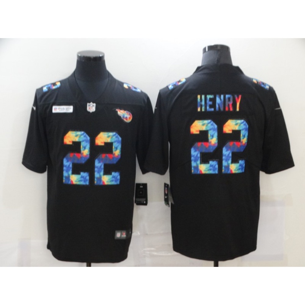 Men's Tennessee Titans #22 Derrick Henry 2020 Black Crucial Catch Limited Stitched Jersey