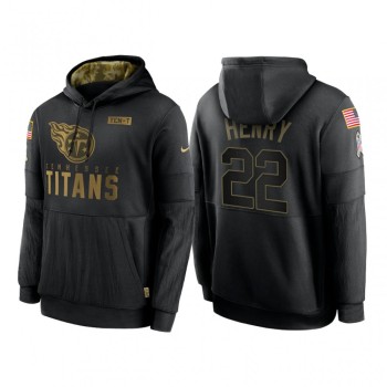 Men's Tennessee Titans #22 Derrick Henry 2020 Black Salute to Service Sideline Performance Pullover Hoodie Men's Tennessee Titans #22 Derrick Henry 2020 Black Salute to Service Sideline Performance Pullover Hoodie