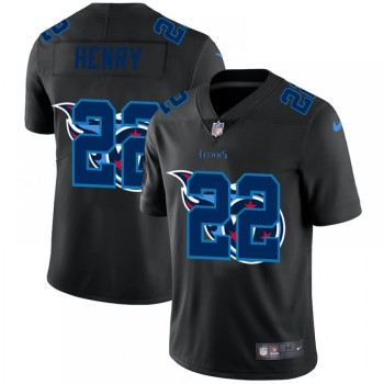 Men's Tennessee Titans #22 Derrick Henry 2020 Black Shadow Logo Limited Stitched Jersey Men's Tennessee Titans #22 Derrick Henry 2020 Black Shadow Logo Limited Stitched Jersey