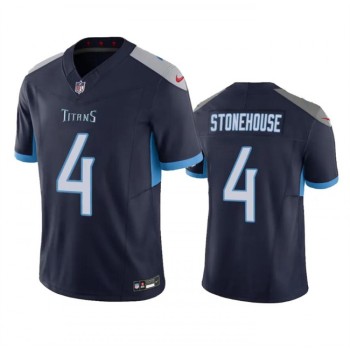 Men's Tennessee Titans #4 Ryan Stonehouse Navy 2023 F.U.S.E. Vapor Limited Stitched Football Jersey Men's Tennessee Titans #4 Ryan Stonehouse Navy 2023 F.U.S.E. Vapor Limited Stitched Football Jersey