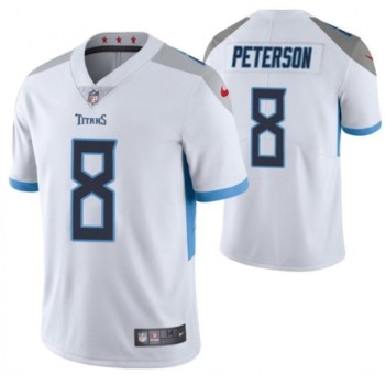 Men's Tennessee Titans #8 Adrian Peterson White Vapor Untouchable Stitched Jersey Men's Tennessee Titans #8 Adrian Peterson White Vapor Untouchable Stitched Jersey