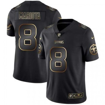 Men's Tennessee Titans #8 Marcus Mariota 2019 Black Gold Edition Stitched NFL Jersey Men's Tennessee Titans #8 Marcus Mariota 2019 Black Gold Edition Stitched NFL Jersey