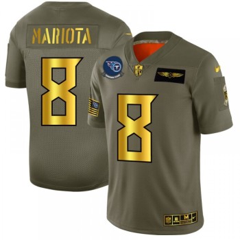 Men's Tennessee Titans #8 Marcus Mariota 2019 Olive/Gold Salute To Service Limited Stitched NFL Jersey Men's Tennessee Titans #8 Marcus Mariota 2019 Olive/Gold Salute To Service Limited Stitched NFL Jersey