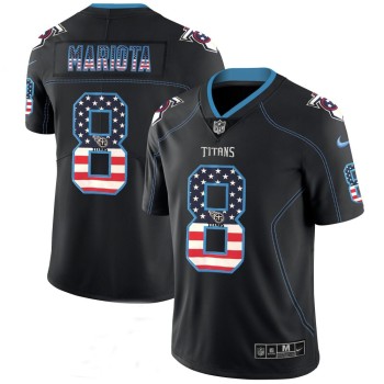 Men's Tennessee Titans #8 Marcus Mariota Black 2018 USA Flag Color Rush Limited Fashion NFL Stitched Jersey Men's Tennessee Titans #8 Marcus Mariota Black 2018 USA Flag Color Rush Limited Fashion NFL Stitched Jersey