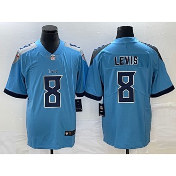 Men's Tennessee Titans #8 Will Levis Blue Vapor Untouchable Stitched Jersey Men's Tennessee Titans #8 Will Levis Blue Vapor Untouchable Stitched Jersey