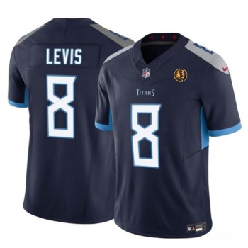 Men's Tennessee Titans #8 Will Levis Navy 2023 F.U.S.E. With John Madden Patch Vapor Limited Stitched Football Jersey Men's Tennessee Titans #8 Will Levis Navy 2023 F.U.S.E. With John Madden Patch Vapor Limited Stitched Football Jersey