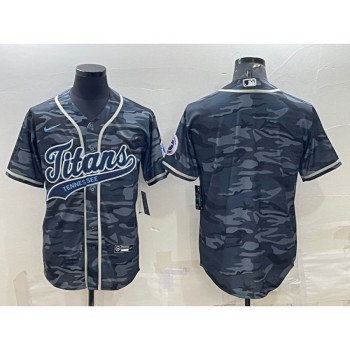 Men's Tennessee Titans Blank Grey Camo With Patch Cool Base Stitched Baseball Jersey Men's Tennessee Titans Blank Grey Camo With Patch Cool Base Stitched Baseball Jersey