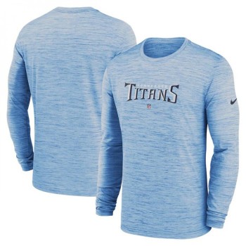 Men's Tennessee Titans Blue Sideline Team Velocity Performance Long Sleeve T-Shirt Men's Tennessee Titans Blue Sideline Team Velocity Performance Long Sleeve T-Shirt