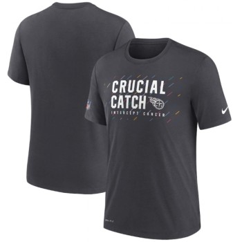 Men's Tennessee Titans Charcoal 2021 Crucial Catch Performance T-Shirt Men's Tennessee Titans Charcoal 2021 Crucial Catch Performance T-Shirt