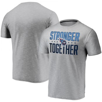 Men's Tennessee Titans Grey Charcoal Stronger Together T-Shirt Men's Tennessee Titans Grey Charcoal Stronger Together T-Shirt