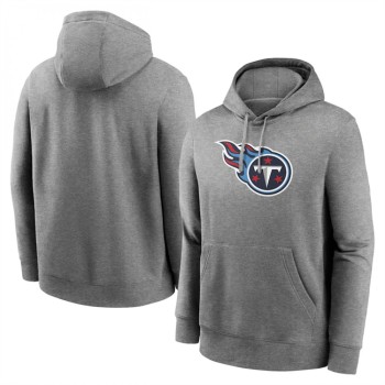 Men's Tennessee Titans Heather Gray Primary Logo Long Sleeve Hoodie T-Shirt Men's Tennessee Titans Heather Gray Primary Logo Long Sleeve Hoodie T-Shirt