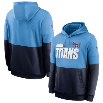 Men's Tennessee Titans Light Blue/Navy Sideline Impact Lockup Performance Pullover Hoodie Men's Tennessee Titans Light Blue/Navy Sideline Impact Lockup Performance Pullover Hoodie