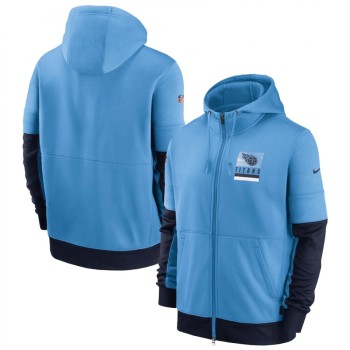 Men's Tennessee Titans Light Blue Sideline Impact Lockup Performance Full-Zip Hoodie Men's Tennessee Titans Light Blue Sideline Impact Lockup Performance Full-Zip Hoodie