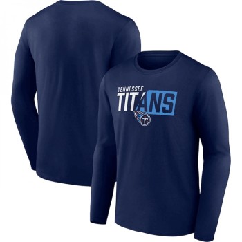 Men's Tennessee Titans Navy One Two Long Sleeve T-Shirt Men's Tennessee Titans Navy One Two Long Sleeve T-Shirt