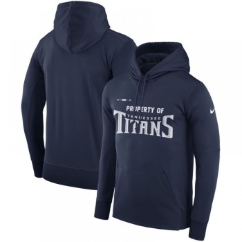 Men's Tennessee Titans Navy Sideline Property Of Performance Pullover Hoodie Men's Tennessee Titans Navy Sideline Property Of Performance Pullover Hoodie