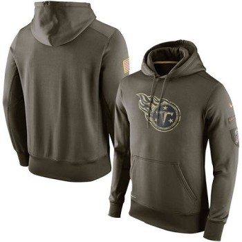 Men's Tennessee Titans Olive Salute To Service KO Performance Hoodie