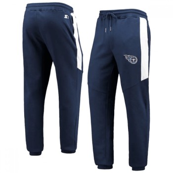 Men's Tennessee Titans Starter Blue/White Goal Post Fleece Pants Men's Tennessee Titans Starter Blue/White Goal Post Fleece Pants