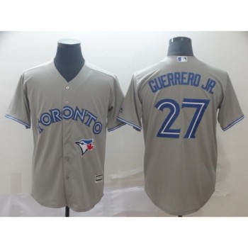 Men's Toronto Blue Jays #27 Vladimir Guerrero Jr. Grey Cool Base Stitched MLB Jersey