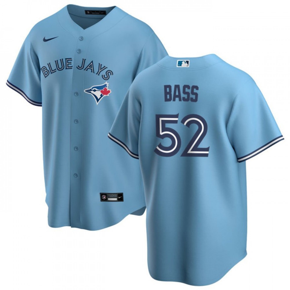 Men's Toronto Blue Jays #52 Anthony Bass Light Blue Cool Base Stitched Jersey