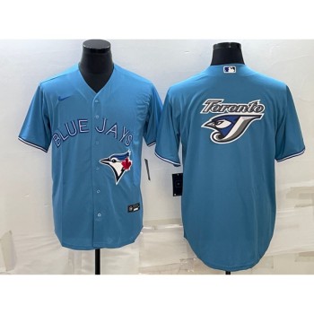 Men's Toronto Blue Jays Light Blue Team Big Logo Cool Base Stitched Baseball Jersey Men's Toronto Blue Jays Light Blue Team Big Logo Cool Base Stitched Baseball Jersey