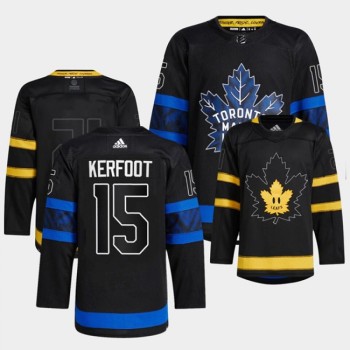 Men's Toronto Maple Leafs #15 Alexander Kerfoot 2022 Black Premier Breakaway Reversible Stitched Jersey Men's Toronto Maple Leafs #15 Alexander Kerfoot 2022 Black Premier Breakaway Reversible Stitched Jersey