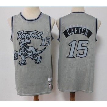 Men's Toronto Raptors #15 Vince Carter Grey Throwback Stitched Basketball Jersey Men's Toronto Raptors #15 Vince Carter Grey Throwback Stitched Basketball Jersey