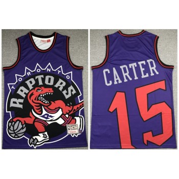 Men's Toronto Raptors #15 Vince Carter Purple Big Face Stitched Jersey Men's Toronto Raptors #15 Vince Carter Purple Big Face Stitched Jersey