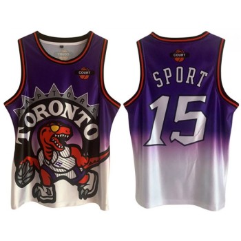 Men's Toronto Raptors #15 Vince Carter Purple/White Print Basketball Jersey Men's Toronto Raptors #15 Vince Carter Purple/White Print Basketball Jersey