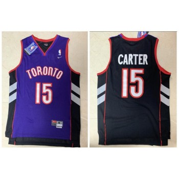 Men's Toronto Raptors #15 Vince Carter Purple and Black Throwback Stitched Jersey Men's Toronto Raptors #15 Vince Carter Purple and Black Throwback Stitched Jersey