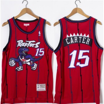 Men's Toronto Raptors #15 Vince Carter Red Throwback Stitched Jersey Men's Toronto Raptors #15 Vince Carter Red Throwback Stitched Jersey