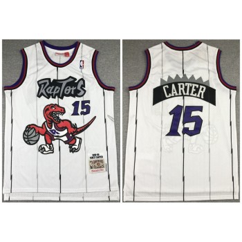 Men's Toronto Raptors #15 Vince Carter White Throwback Stitched Jersey Men's Toronto Raptors #15 Vince Carter White Throwback Stitched Jersey