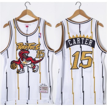 Men's Toronto Raptors #15 Vince Carter White Throwback Stitched Jersey Men's Toronto Raptors #15 Vince Carter White Throwback Stitched Jersey