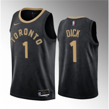 Men's Toronto Raptors #1 Gradey Dick Black 2023 Draft City Edition Stitched Basketball Jersey Men's Toronto Raptors #1 Gradey Dick Black 2023 Draft City Edition Stitched Basketball Jersey