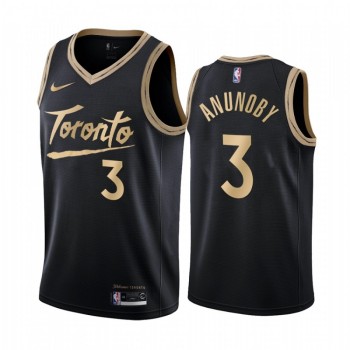Men's Toronto Raptors #3 OG Anunoby Black City Edition Stitched Jersey Men's Toronto Raptors #3 OG Anunoby Black City Edition Stitched Jersey