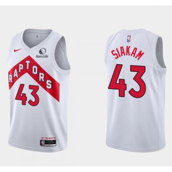 Men's Toronto Raptors #43 Pascal Siakam 2020/21 White Swingman Stitched Basketball Jersey Men's Toronto Raptors #43 Pascal Siakam 2020/21 White Swingman Stitched Basketball Jersey