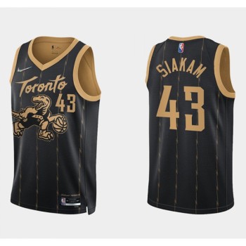 Men's Toronto Raptors #43 Pascal Siakam 2021/22 City Edition Black 75th Anniversary Swingman Stitched Basketball Jersey Men's Toronto Raptors #43 Pascal Siakam 2021/22 City Edition Black 75th Anniversary Swingman Stitched Basketball Jersey