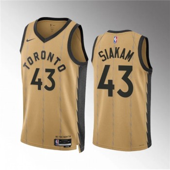 Men's Toronto Raptors #43 Pascal Siakam Gold 2023/24 City Edition Stitched Basketball Jersey Men's Toronto Raptors #43 Pascal Siakam Gold 2023/24 City Edition Stitched Basketball Jersey