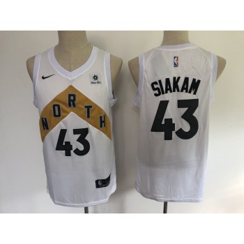 Men's Toronto Raptors #43 Pascal Siakam White 2019 Earned Edition Swingman Stitched NBA Jersey Men's Toronto Raptors #43 Pascal Siakam White 2019 Earned Edition Swingman Stitched NBA Jersey