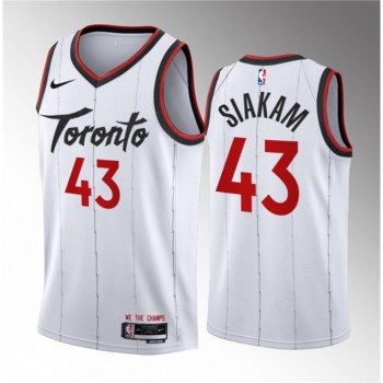 Men's Toronto Raptors #43 Pascal Siakam White 2023/24 Association Edition Stitched Basketball Jersey Men's Toronto Raptors #43 Pascal Siakam White 2023/24 Association Edition Stitched Basketball Jersey