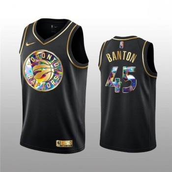 Men's Toronto Raptors #45 Dalano Banton 2021/22 Black Golden Edition 75th Anniversary Diamond Logo Stitched Basketball Jersey Men's Toronto Raptors #45 Dalano Banton 2021/22 Black Golden Edition 75th Anniversary Diamond Logo Stitched Basketball Jersey