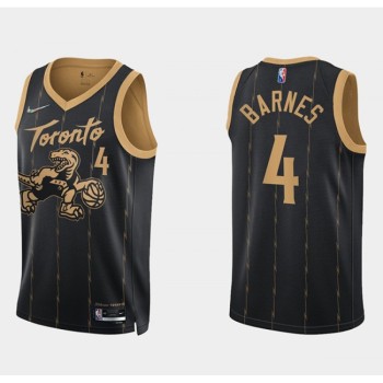 Men's Toronto Raptors #4 Scottie Barnes 2021/22 City Edition Black 75th Anniversary Swingman Stitched Basketball Jersey Men's Toronto Raptors #4 Scottie Barnes 2021/22 City Edition Black 75th Anniversary Swingman Stitched Basketball Jersey