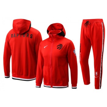 Men's Toronto Raptors 75th Anniversary Red Performance Showtime Full-Zip Hoodie Jacket And Pants  Suit Men's Toronto Raptors 75th Anniversary Red Performance Showtime Full-Zip Hoodie Jacket And Pants  Suit