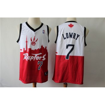 Men's Toronto Raptors #7 Kyle Lowry White/Red 2019 City Edition Swingman Stitched NBA Jersey Men's Toronto Raptors #7 Kyle Lowry White/Red 2019 City Edition Swingman Stitched NBA Jersey