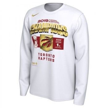 Men's Toronto Raptors White 2019 NBA Finals Champions Locker Room Long Sleeve T-Shirt Men's Toronto Raptors White 2019 NBA Finals Champions Locker Room Long Sleeve T-Shirt