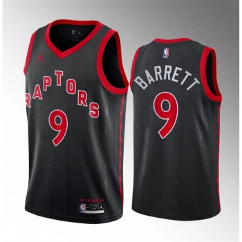 Men's Toronto Raptors #9 RJ Barrett Black Statement Edition Stitched Basketball Jersey Men's Toronto Raptors #9 RJ Barrett Black Statement Edition Stitched Basketball Jersey