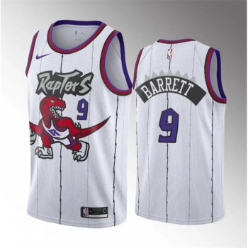 Men's Toronto Raptors #9 RJ Barrett White Classic Edition Stitched Basketball Jersey Men's Toronto Raptors #9 RJ Barrett White Classic Edition Stitched Basketball Jersey